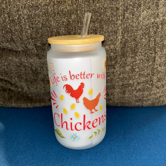 chicken glass tumbler - Picture 1 of 2